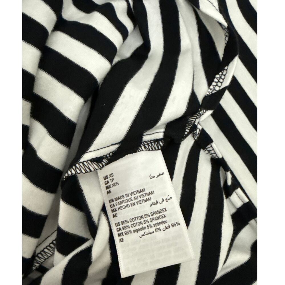 NWT On 34th Striped Tie-Waist Black White Stretch Fitted Midi Dress Size XS - Picture 5 of 5